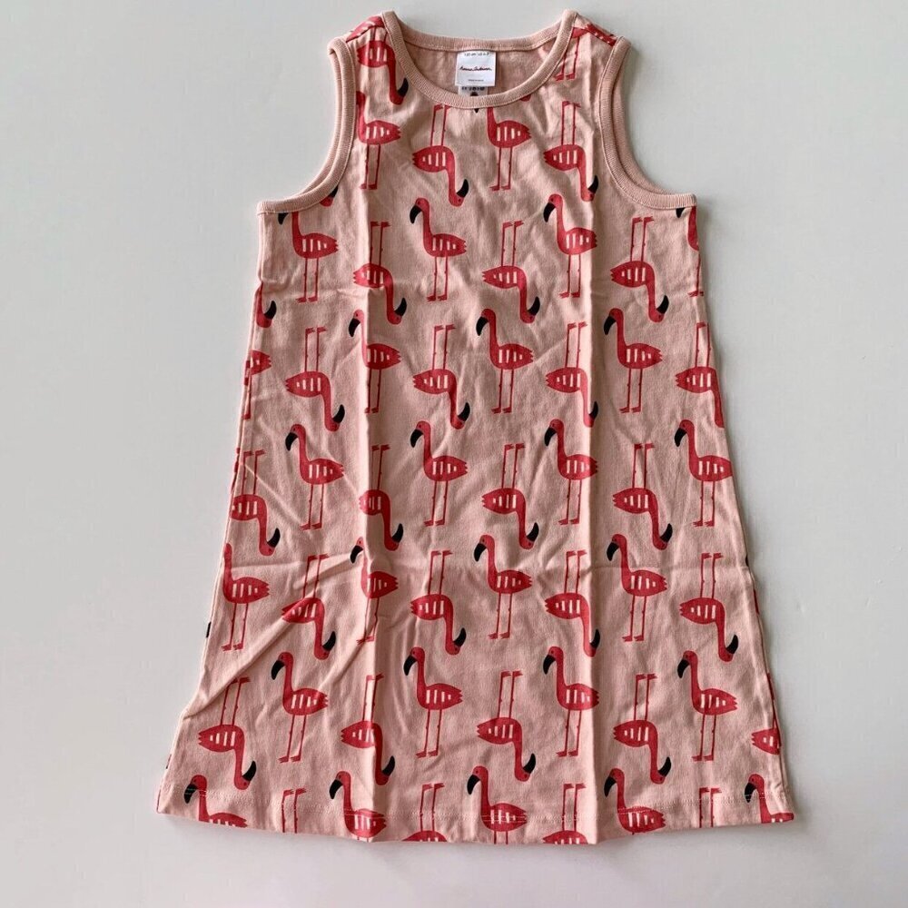 Hanna Andersson Girl Flamingo print Sleeveless Print Tank Dress 6-7 Years 120 Cm